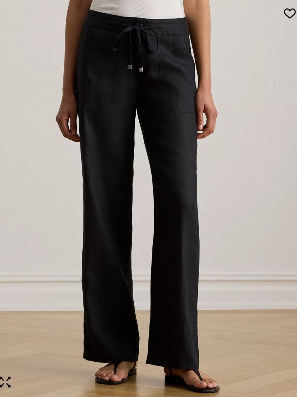 Lauren Ralph Lauren Women's Linen Wide-Leg Pants - Black - New without tags
